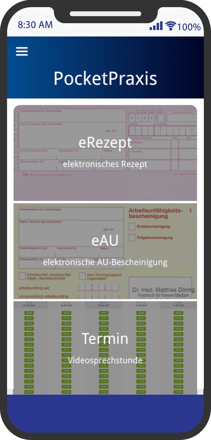 Pocketpraxis eRezept eAU Dr. Döring Ärztehaus Mondstrasse Münster